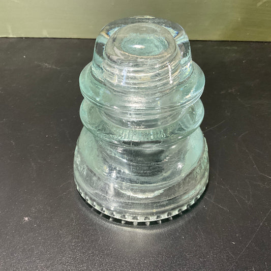 Crystal clear electric line pole insulator made in Hemingway AZ USA vintage collectible*