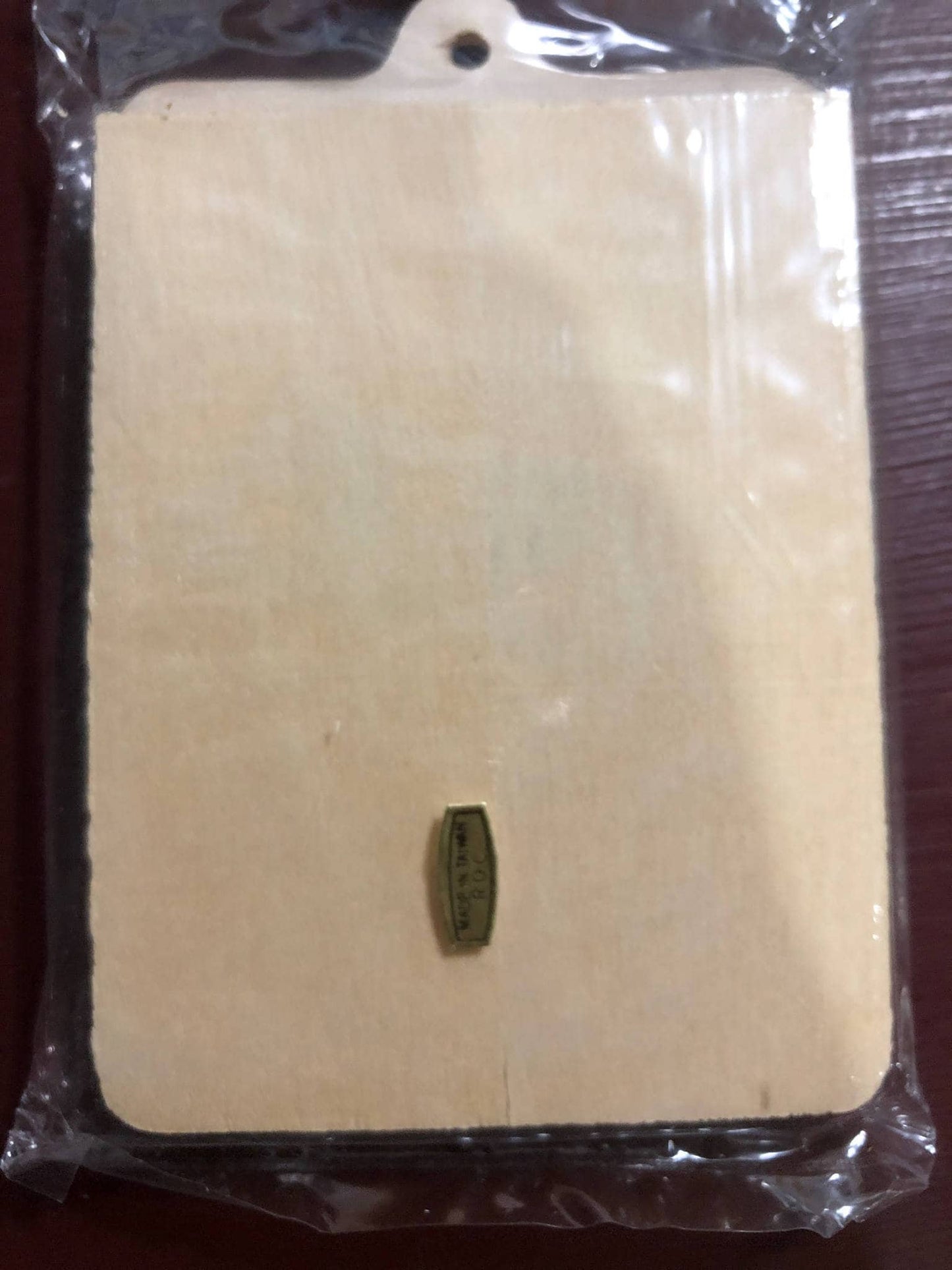 Christmas Santa Clause "No Peeking" wooden frame/ornament 3 by 4.5 inches