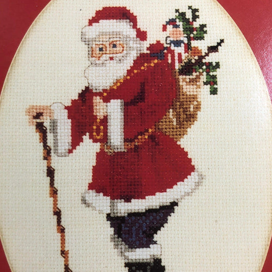 Sew Fine Designs, Red German Santa, Olde Santas Collection I, 1909 St. Nick, Vintage, 1985, Counted, Cross Stitch Pattern