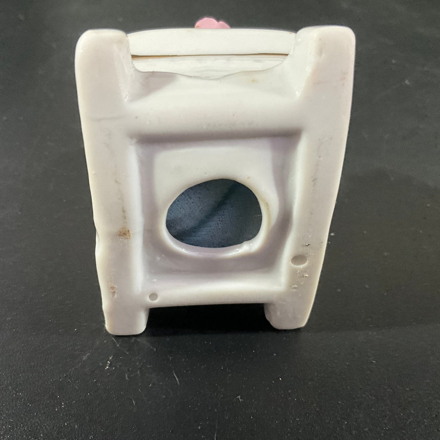 North Carolina The Tar Heel State Souvenir Pincushion Porcelain Rocking Chair Vintage Sewing Notion Collectible