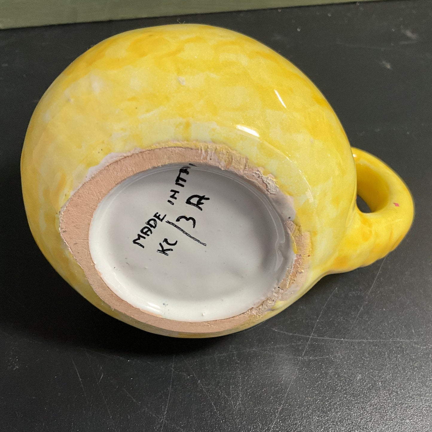 Ravishing Rooster creamer small yellow pitcher vintage kitchen collectible made in Italy