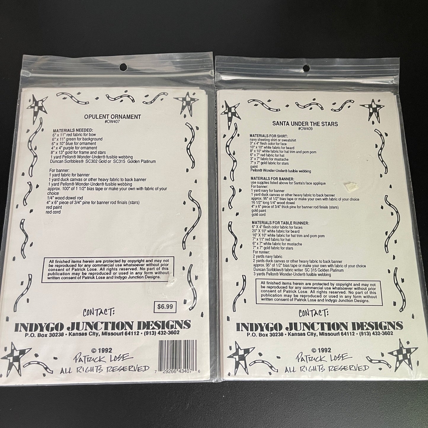 Santa under the stars and Opulent Moment set of 2 holiday applique patterns