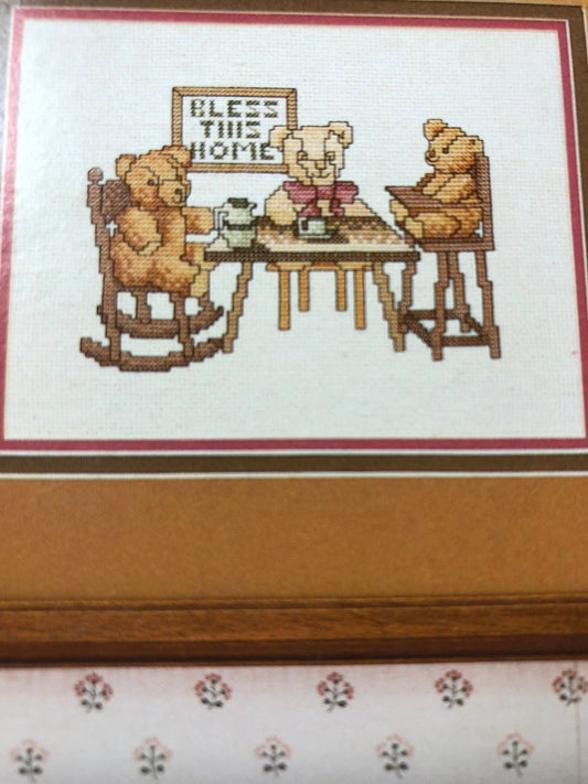 A "Bear" Collection, 1984, and, Storybook Bears, 1985, Set of 2, Vintage, Bear Theme, Counted Cross Stitch, Pattern Books