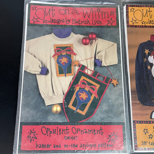 Santa under the stars and Opulent Moment set of 2 holiday applique patterns