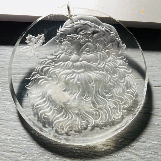 Hallmark ,Santa, Holiday Highlights, Vintage 1978, Acrylic Keepsake Ornament, QX3076, Rare