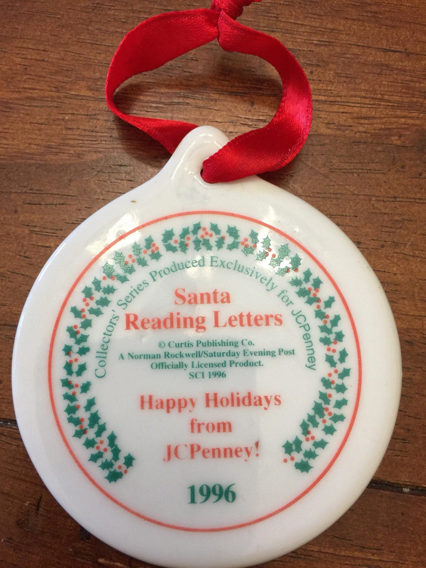 Norman Rockwell Santa Reading Letters for JCPenny Vintage 1996 Ornament