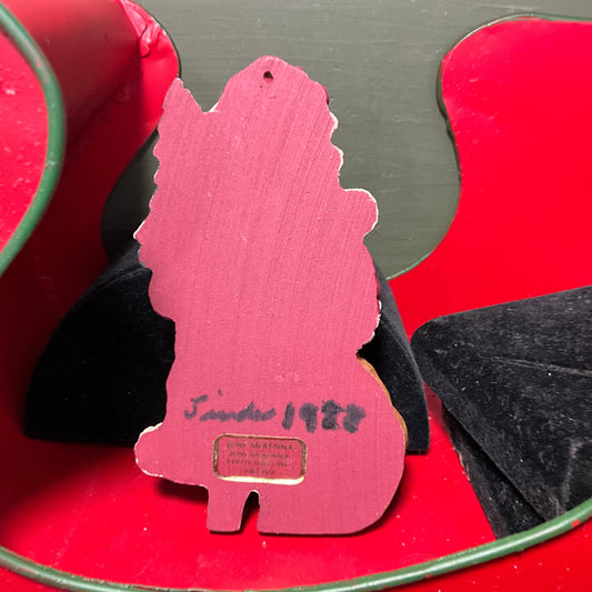 June McKenna Collectibles 1982-1988 Santa Claus with his sack and Christmas tree ornament