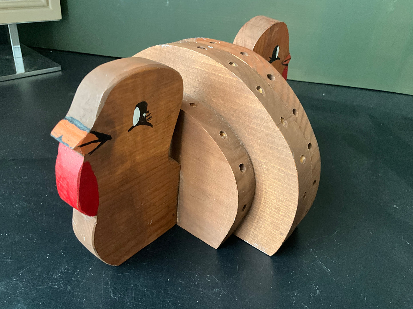 Tremendous Tom Turkey hand made and painted wooden bookends