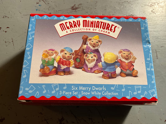 Hallmark Merry Miniatures Six Merry Dwarfs Snow White Collection QFM8685