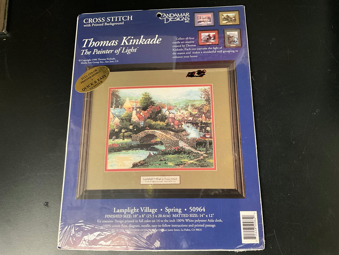 Candamar Designs Thomas Kinkade Lamplight Village Spring 50964 cross stitch kit