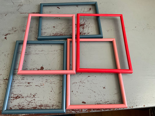 Bargain lot of 5 vintage 5x7 inch plastic frames for your cross stitch projects