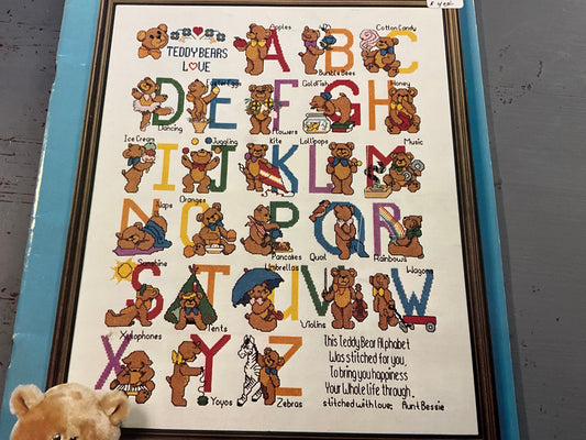 Kount On Kappie Alphabears Book 79 4 Alphabets 26 Designs 12 Project counted cross stitch chart