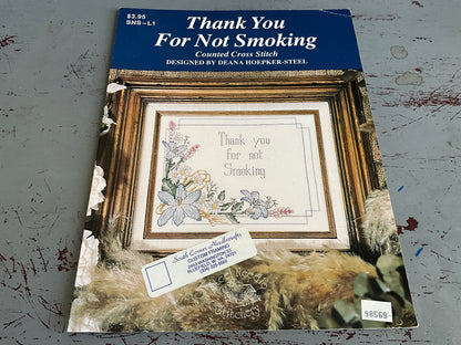 Steel Needle Stitchery Thank You For Not Smoking SNS-L1 counted cross stitch chart