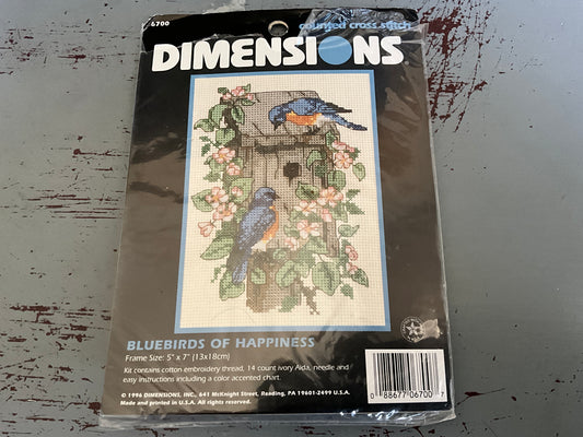 Dimensions Bluebirds Of Happiness cross stitch kit 5x7 inches