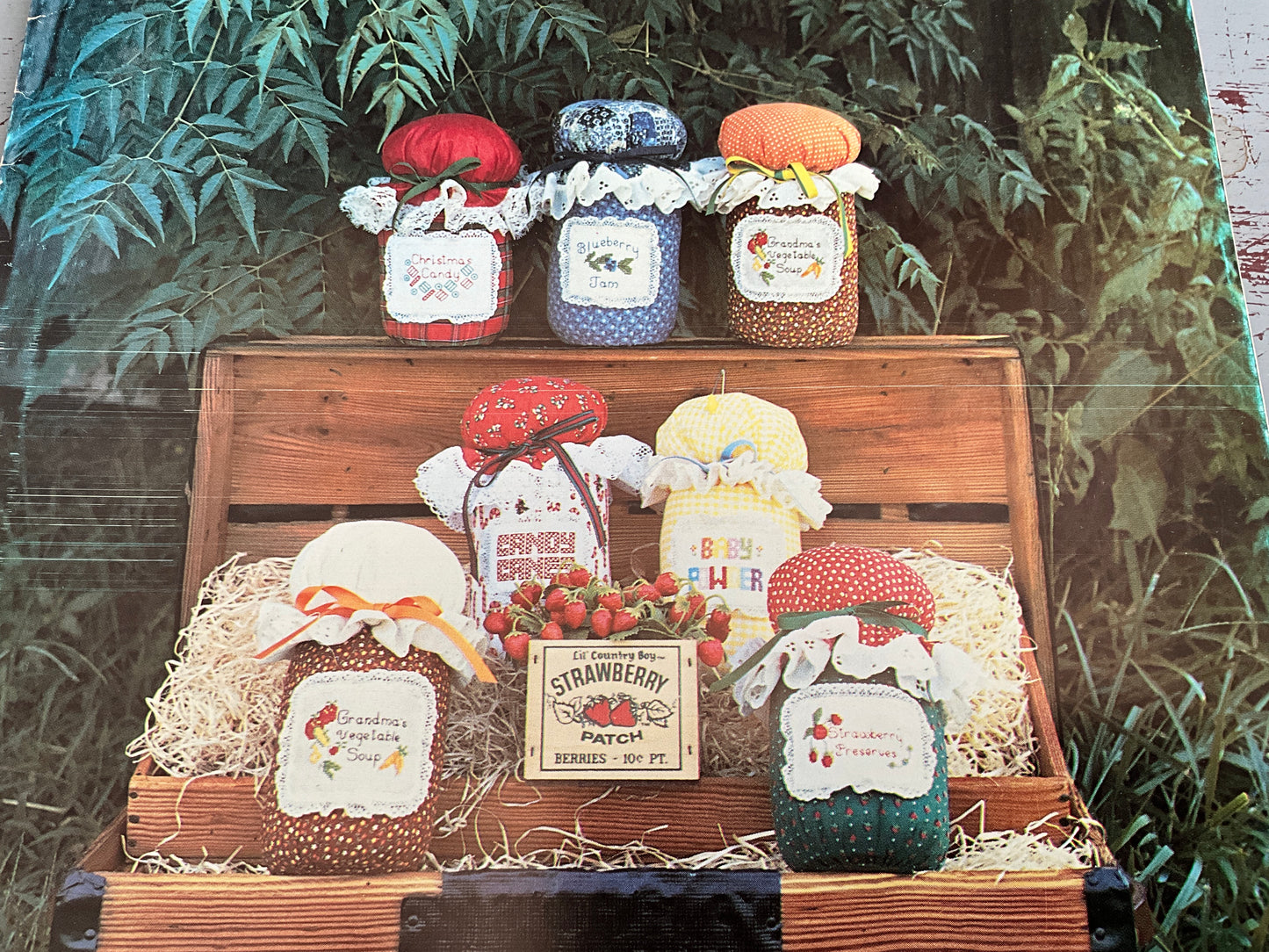 Strawberry Patch Jar Labels Leaflet #3 counted cross stitch charts
