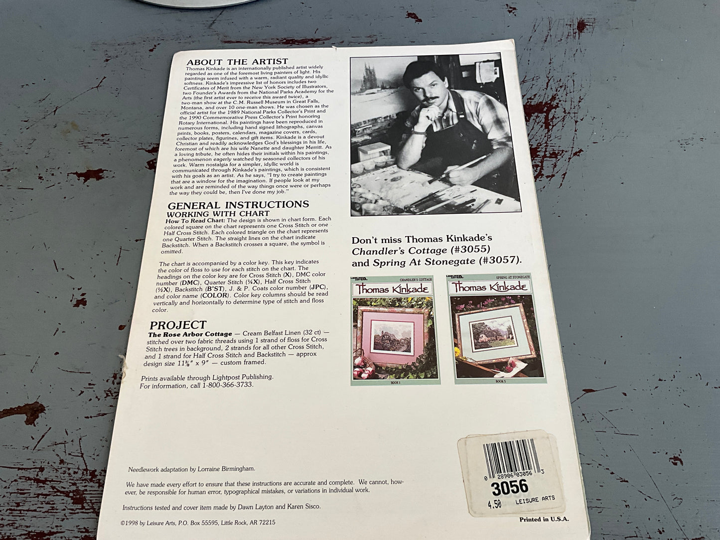 Leisure Arts Thomas Kinkade The Rose Arbor Cottage Book 2 cross stitch chart