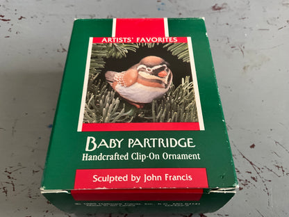 Hallmark Baby Partridge 1989 Clip On Keepsake Ornament QX452-5