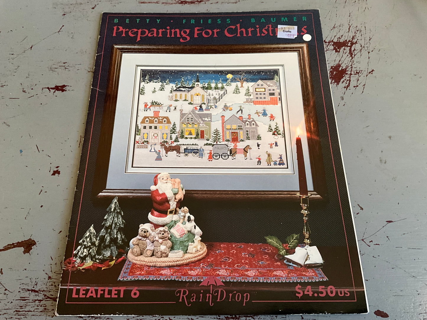 Rain Drop Preparing For Christmas Betty Friess Baumer Leaflet 6 counted cross stitch chart