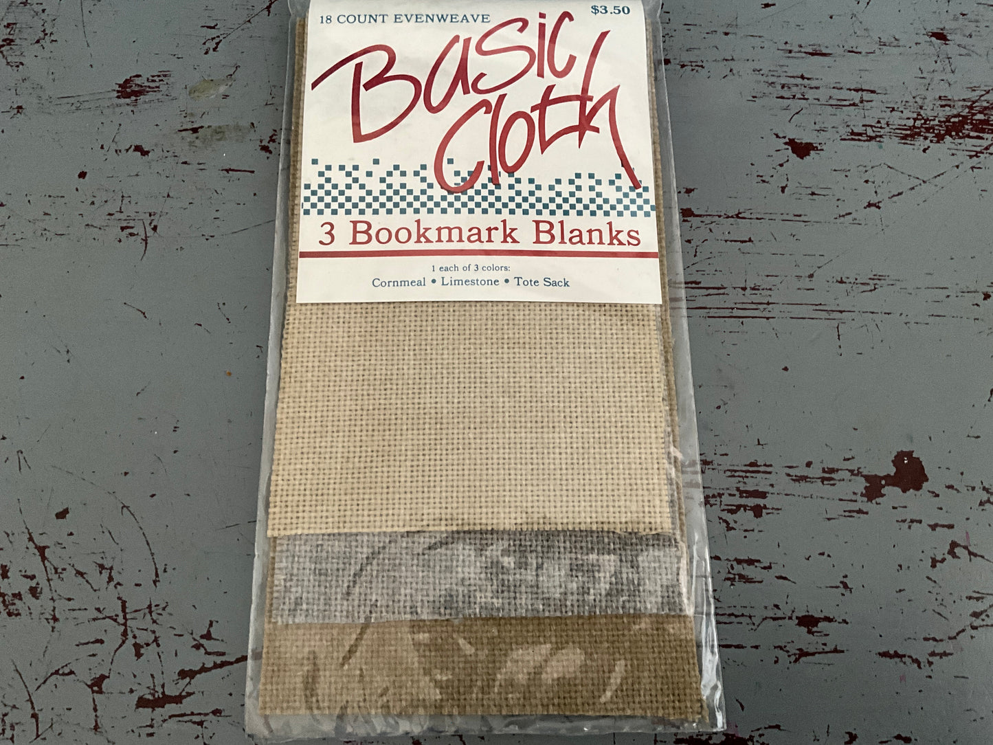 Basic Cloth 18 count evenweave set of 3 bookmark blanks