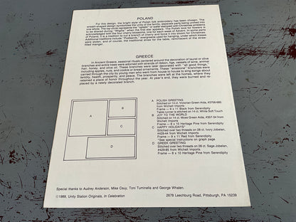 InCelebration Volume II Christmas Greetings in Polish-Greek-English from Unity Station Originals needlecraft chart
