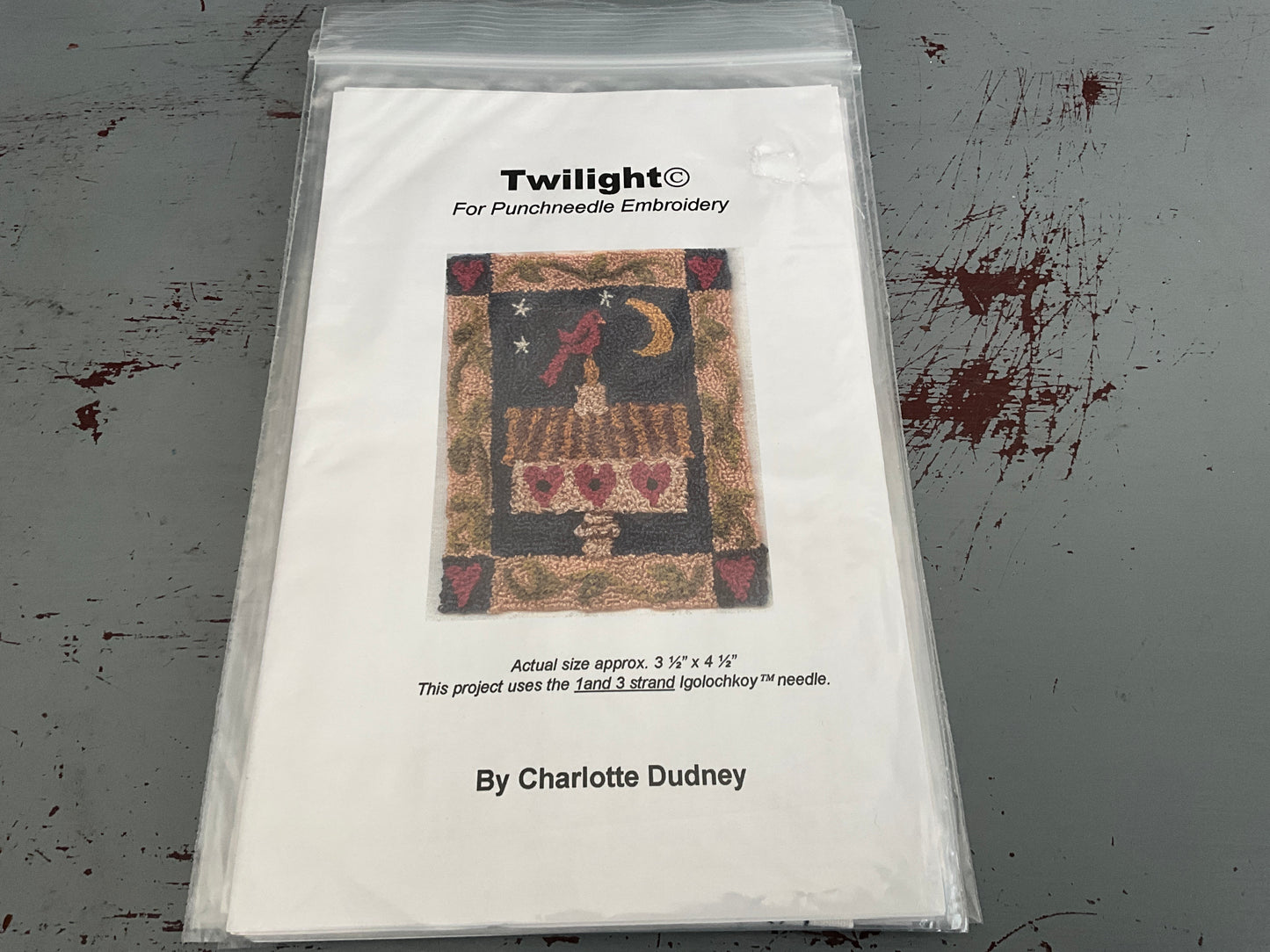 Charlotte Dudley choice punch needle embroidery with printed fabric