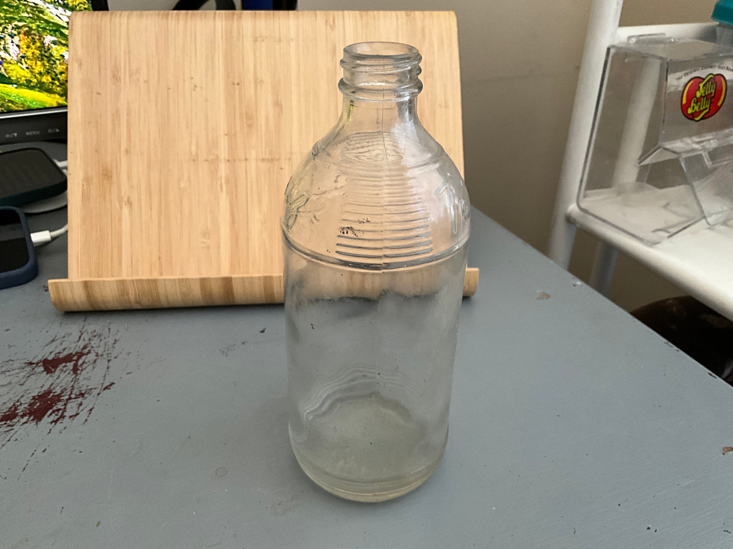 Texize 1940-50s clear glass chemical bottle vintage collectible