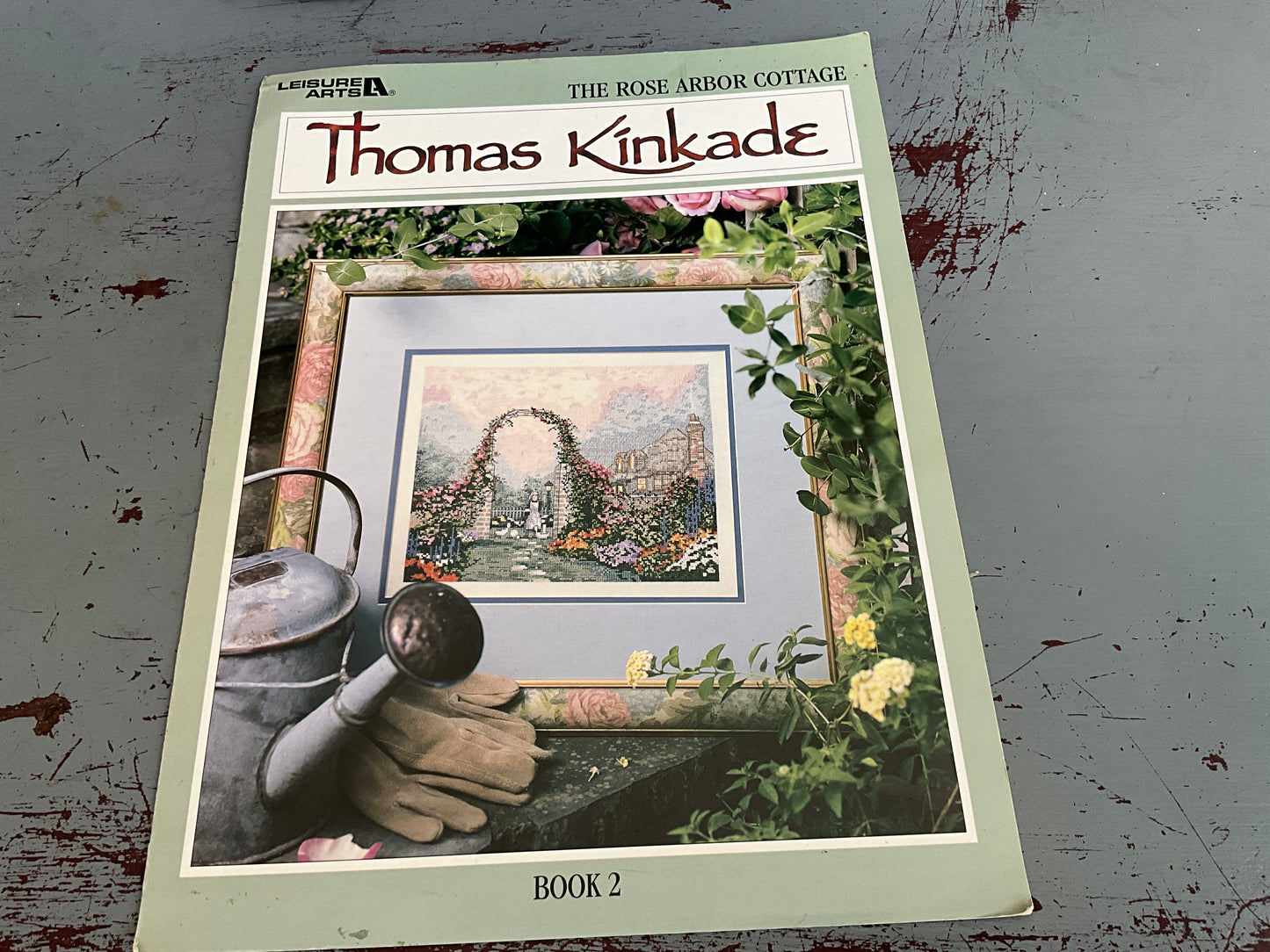 Leisure Arts Thomas Kinkade The Rose Arbor Cottage Book 2 cross stitch chart