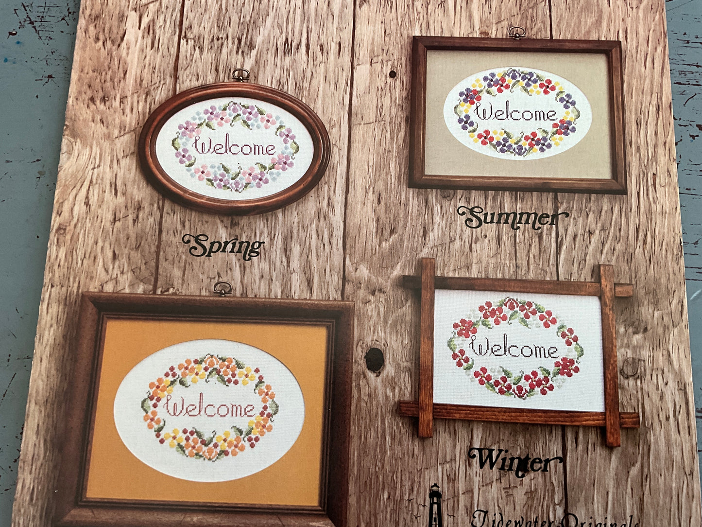 Tidewater Originals A welcome For All Seasons Winter, Spring, Summer, and Fall counted cross stitch chart