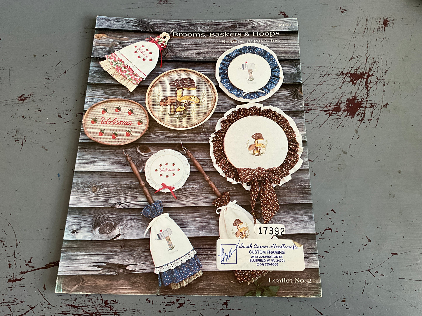 Strawberry Patch Brooms, Baskets, & Hoops Leaflet No. 2 counted cross stitch chart