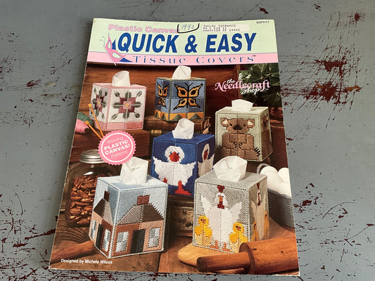 Quick & Easy Tissue Covers 90PH11 vintage 1990 plastic canvas patterns