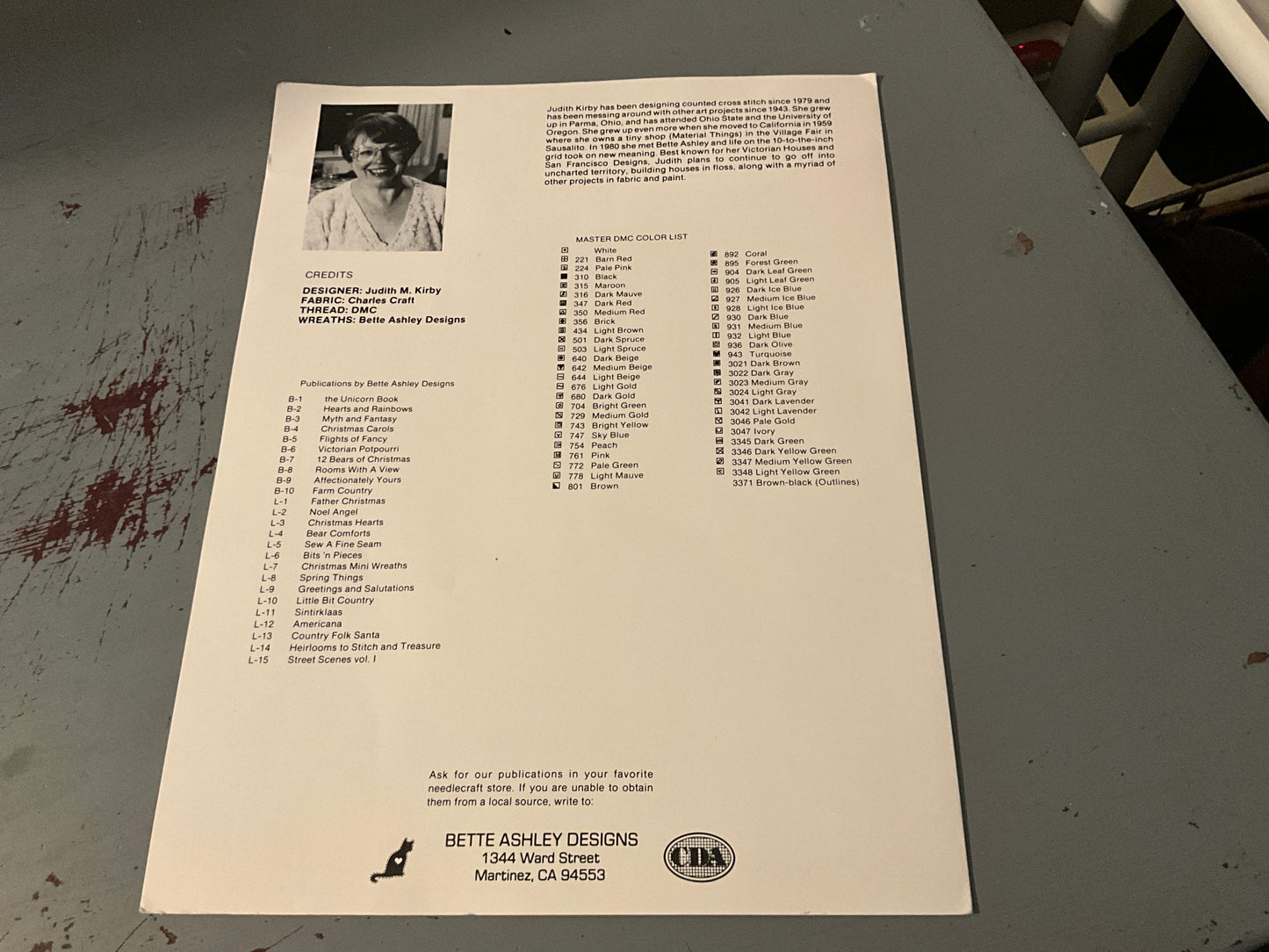 Bette Ashley Designs Judith M. Kirby Street Scene Vol 1 counted cross stitch chart