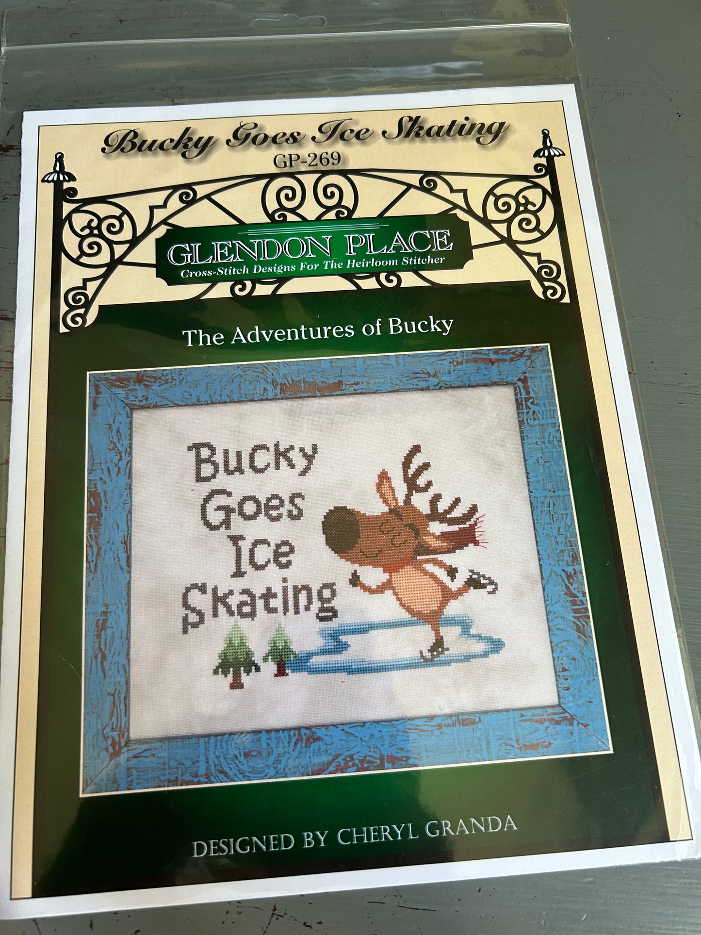 Glendon Place Bucky Goes Ice Skating The Adventures of Bucky GP-269 cross stitch chart
