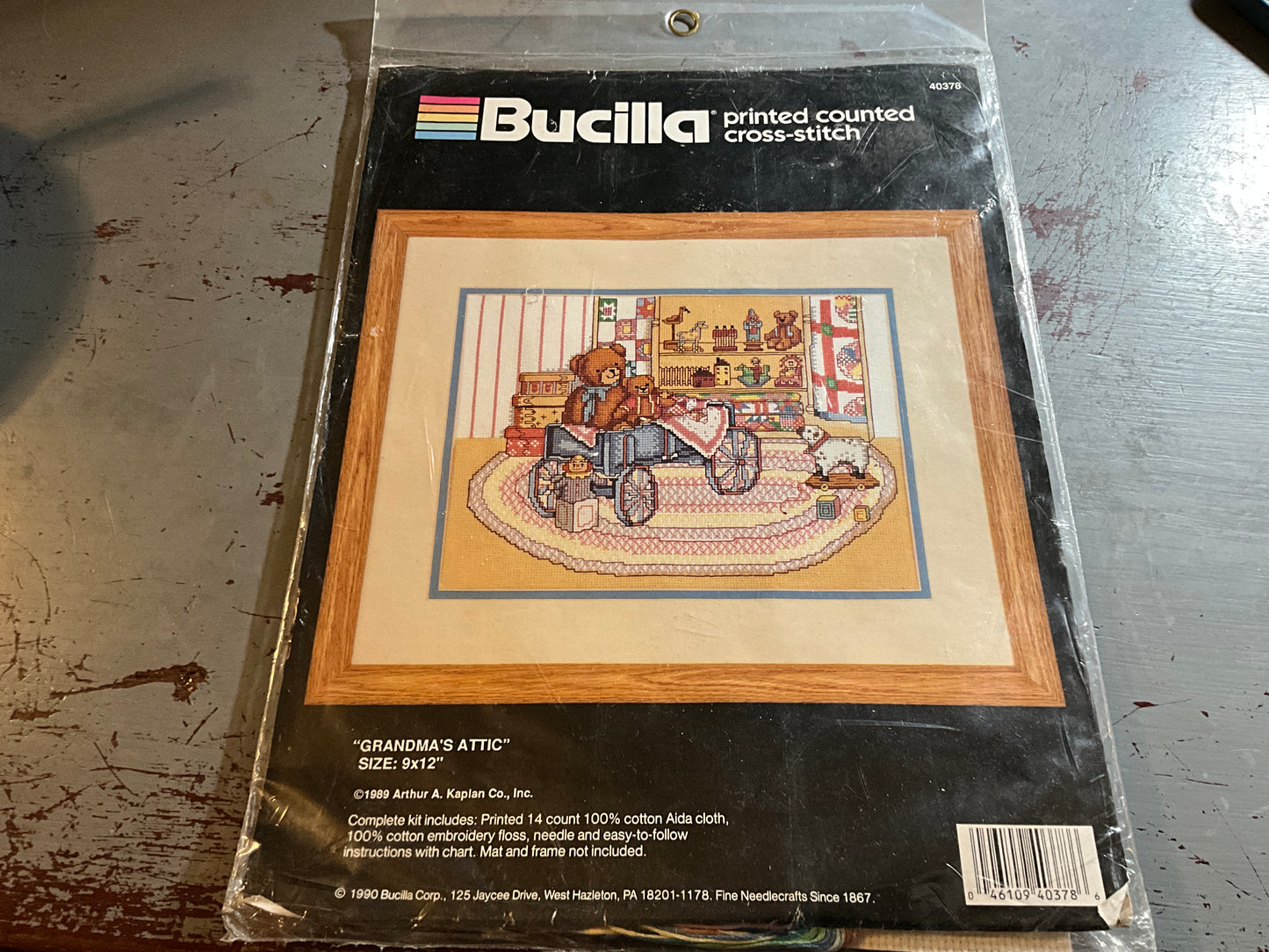 Bucilla Grandmas Attic 40378 printed counted cross stitch kit 9x12 inches