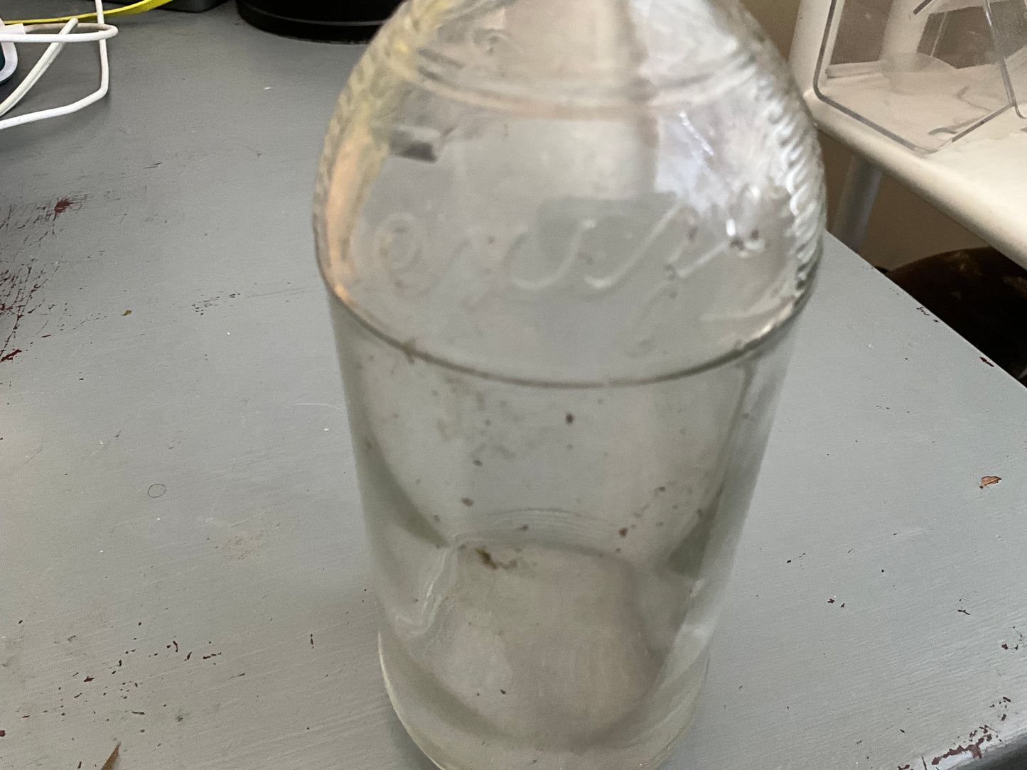 Texize 1940-50s clear glass chemical bottle vintage collectible