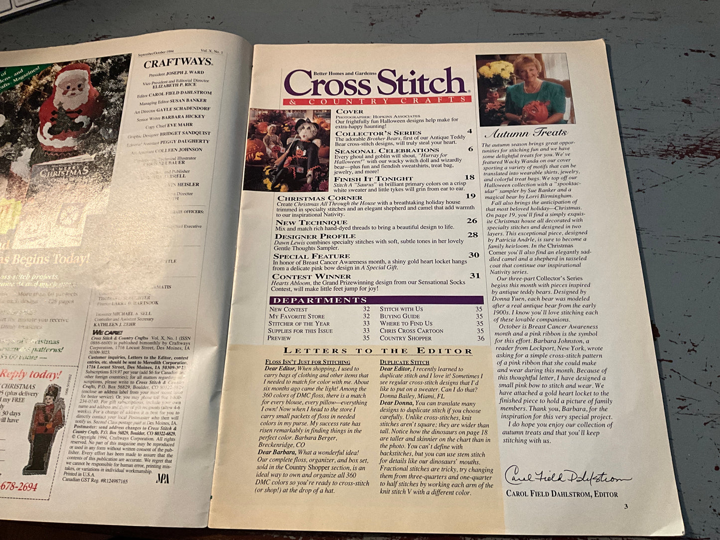 Cross Stitch & Country Crafts magazine Sept/Oct 1994 issue