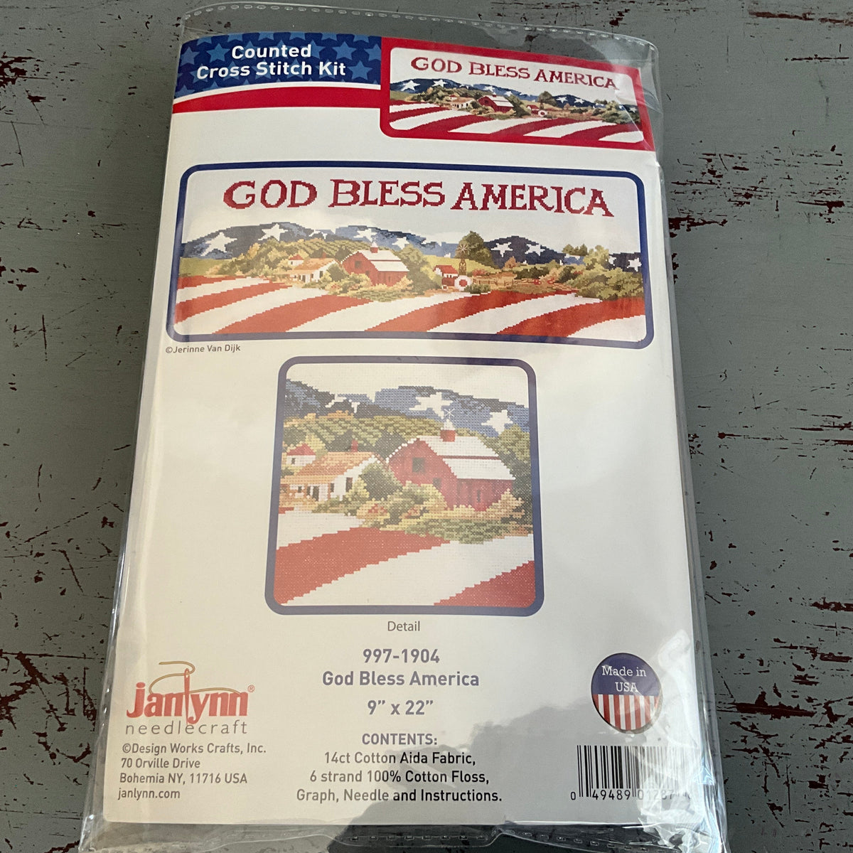 Janlynn God Bless America cross stitch kit 997-1904