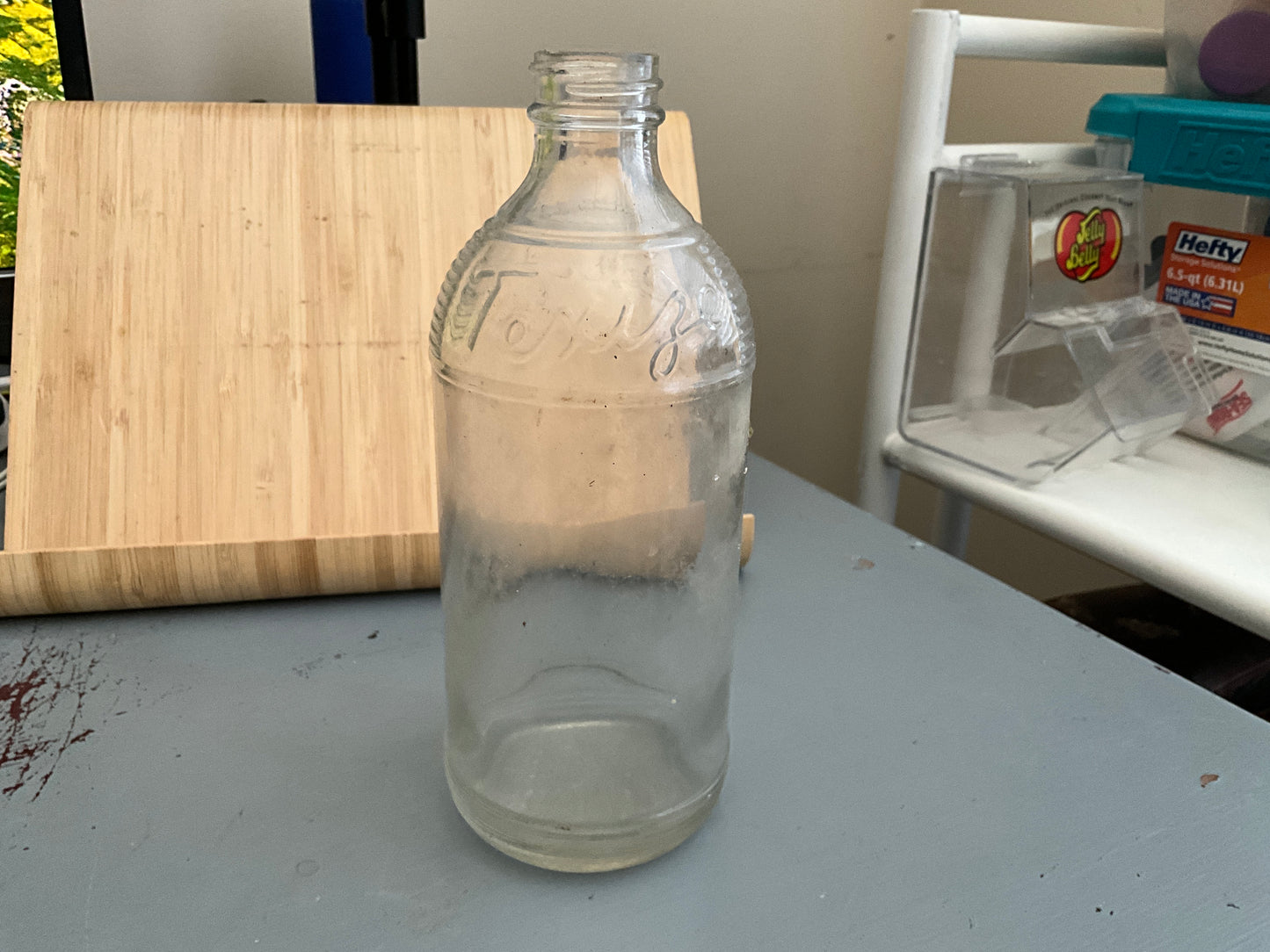 Texize 1940-50s clear glass chemical bottle vintage collectible