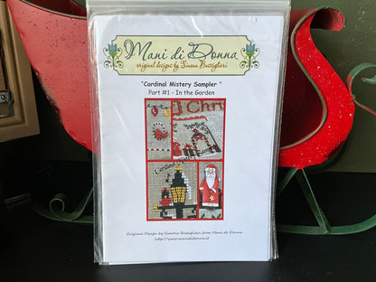 Mani di Donna Cardinal Mystery Sampler Part #1 through Part#4 cross stitch charts*