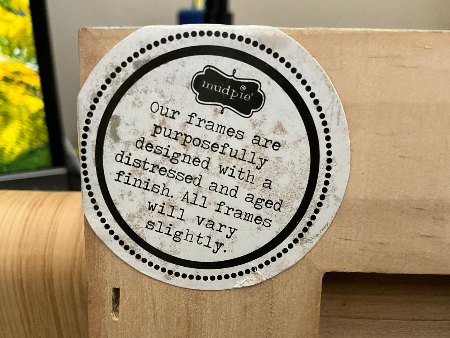 Mudpie “hello world” baby picture wall hanging frame 8” square frame that fits a 3” square picture.