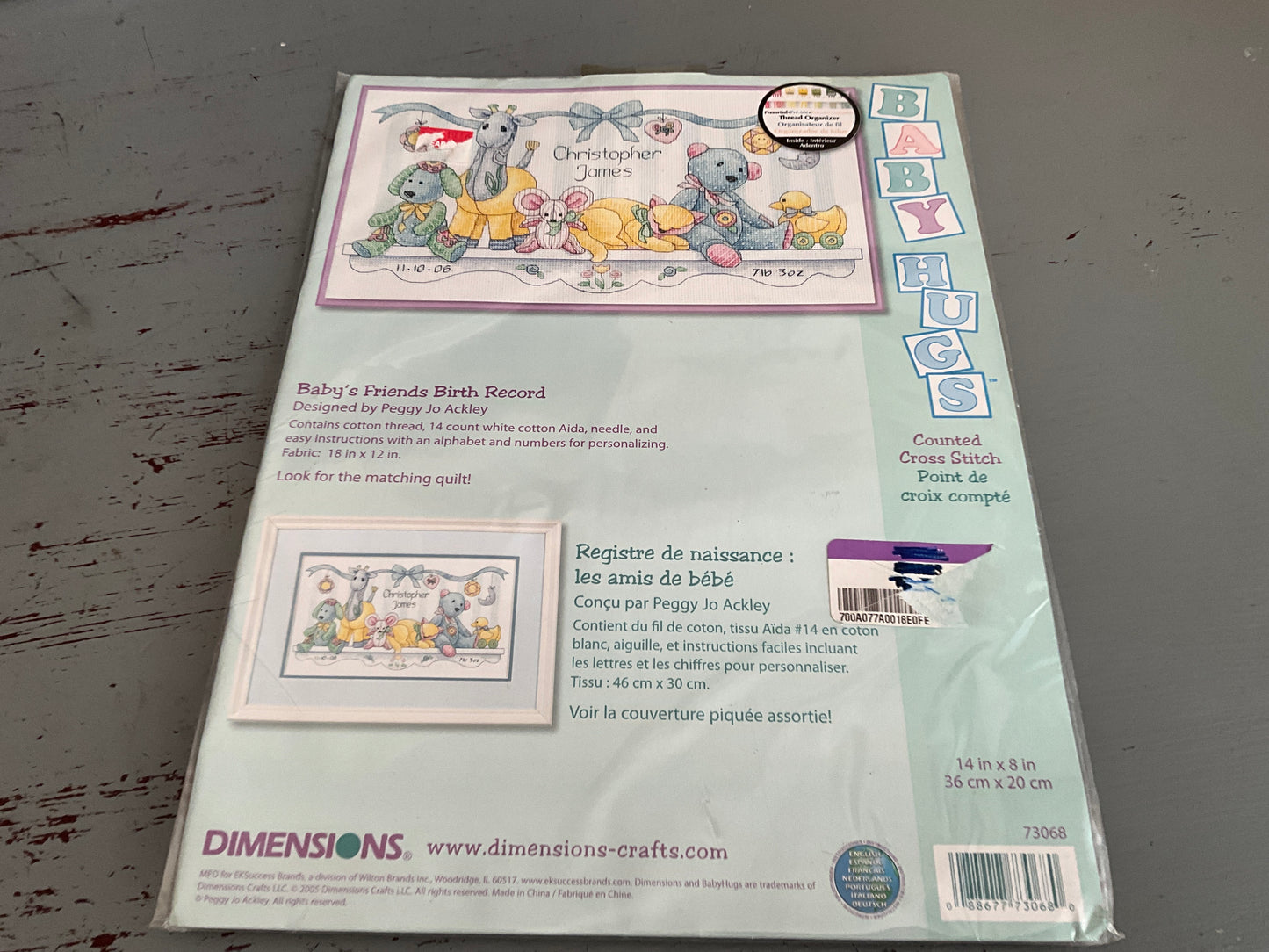 Dimensions Baby’s Friend Birth Record 73068 cross stitch kit