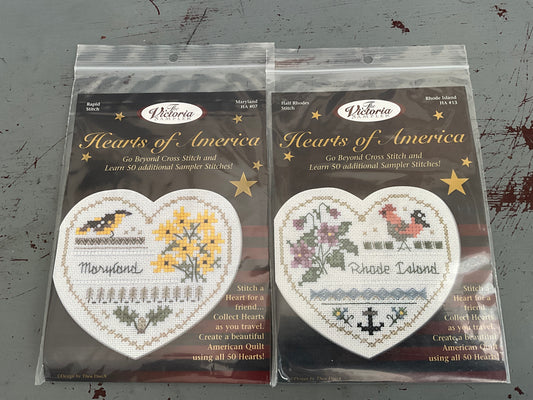 Victoria Sampler Choice Hearts of America cross stitch chart see pictures and variations
