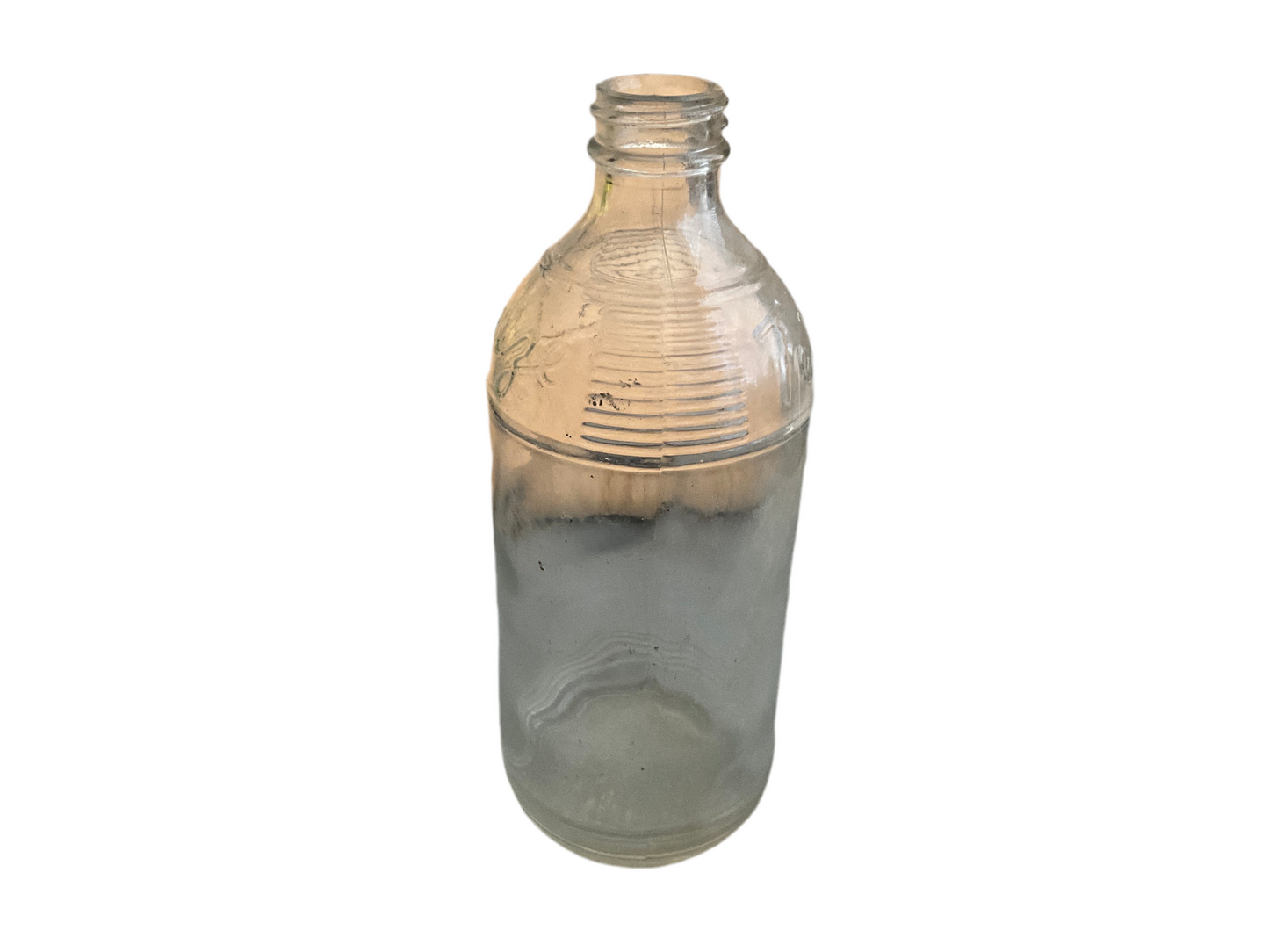 Texize 1940-50s clear glass chemical bottle vintage collectible