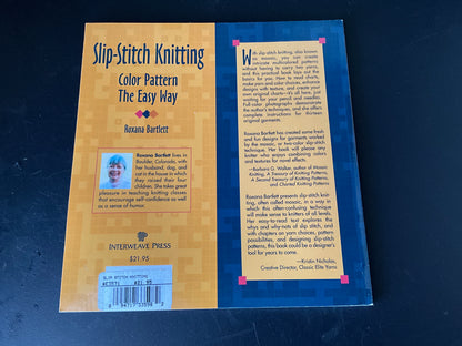 Slip Stitch Knitting color pattern the easy way Roxanna Bartlett softcover book