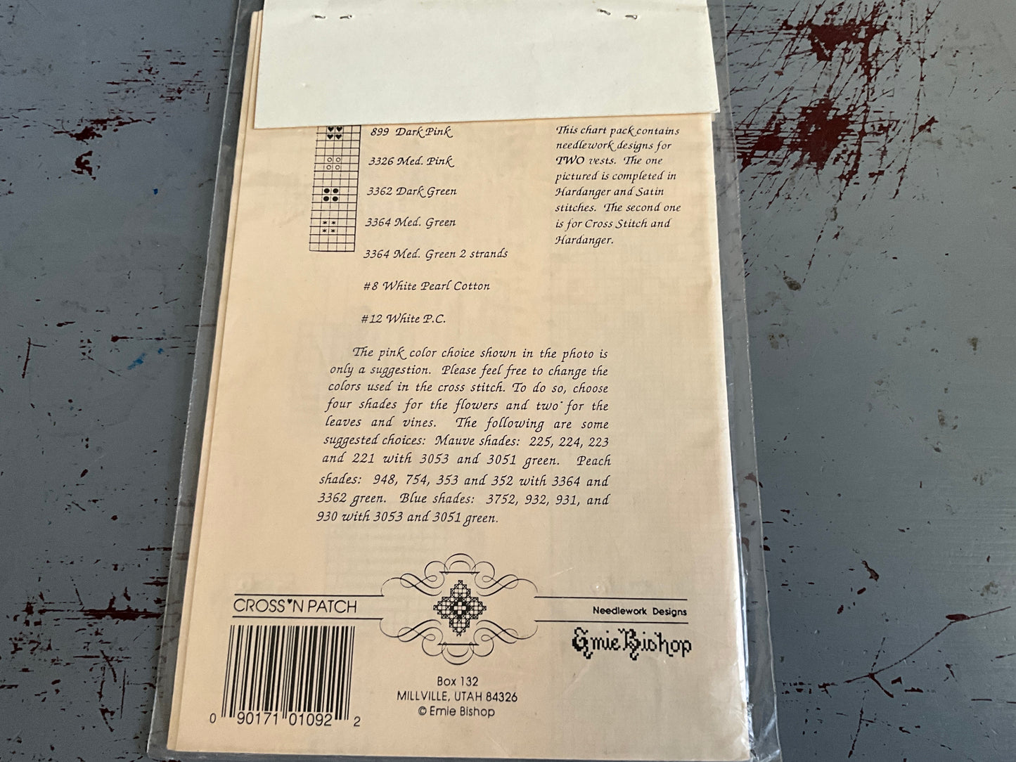 Cross N’ Patch beautiful cross stitch pattern for vest