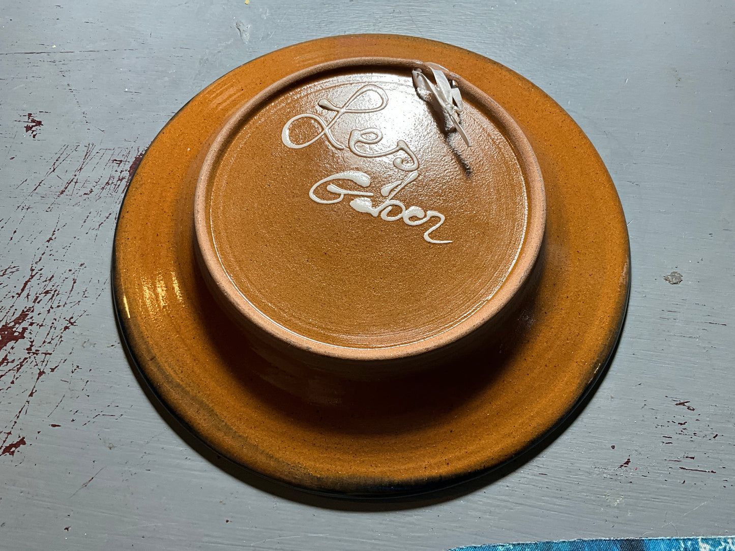 Les Gabor signed original Hungarian artist beautiful stoneware decorative collectible plate