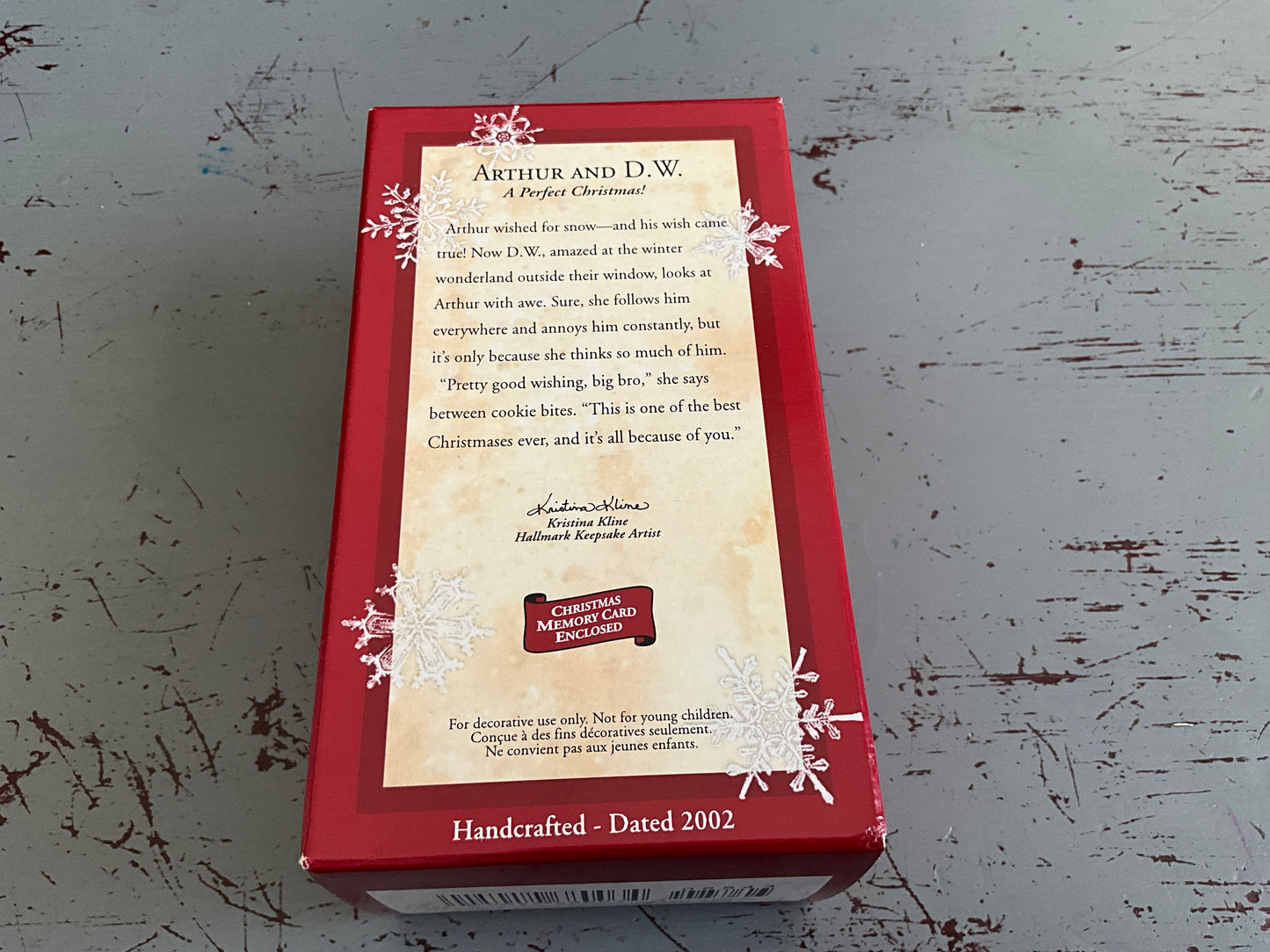 Hallmark Arthur and D.W.  2002 A Perfect Christmas Clip-On Keepsake Ornament QX8843