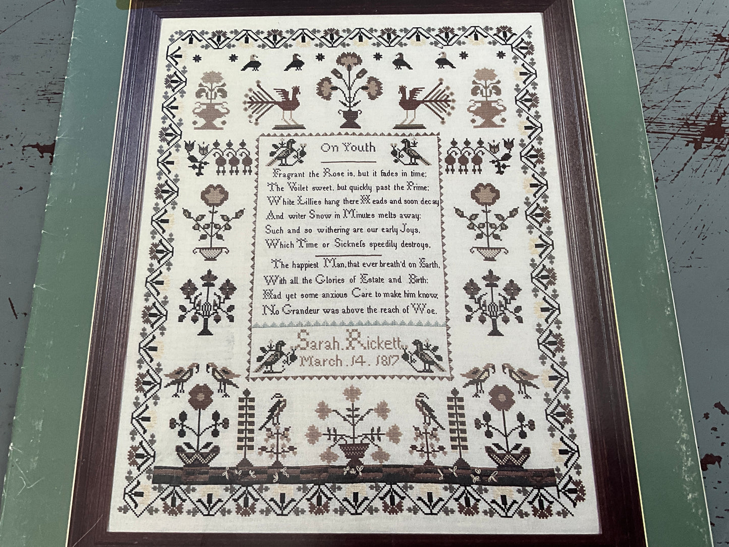 Cross My Heart The Sarah Rickett Sampler CSB-25 vintage 1987 cross stitch chart