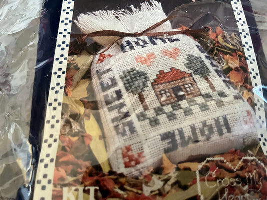 Cross My Heart Country Linen Scents Country Sampler vintage1987 cross stitch kit with additional supplies