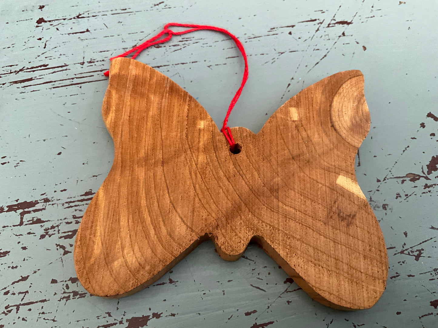 Wonderful wooden butterfly hand cut & stained ornament