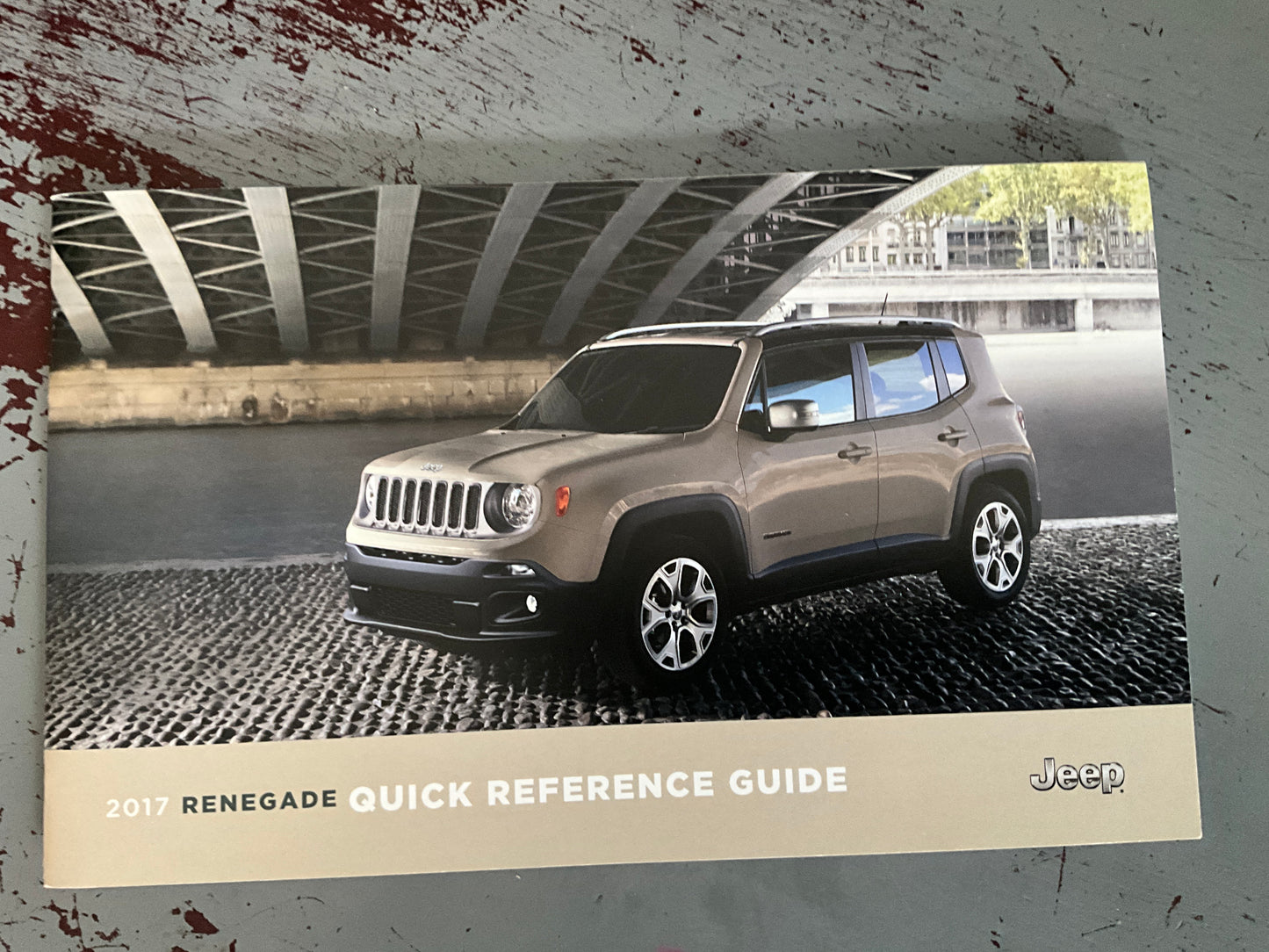 2017 Jeep Renegade user guide,quick reference guide, and associated booklets in a very nice brown canvas pouch vehicle owners manual etc.